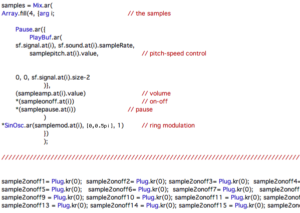 code written in supercollider